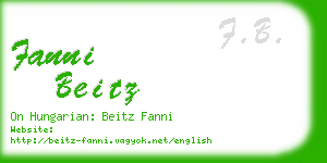 fanni beitz business card